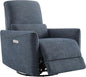 Ink Blue Power Swivel Glider Recliner With USB Charging