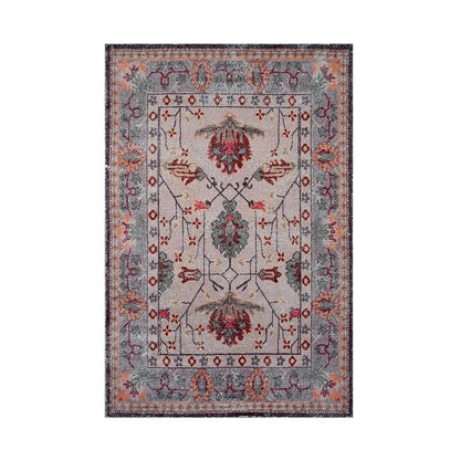 Multi Size Peach, Gray Handmade Hand-Woven Traditional Polyester Oriental Area Rug