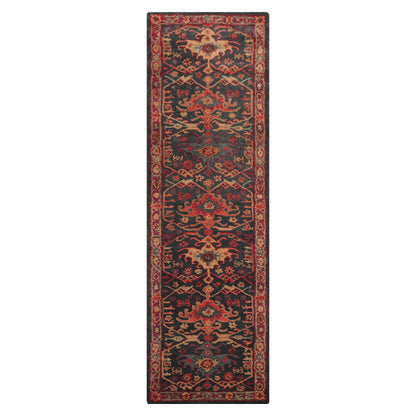 Handmade Multi Size 100% Wool Dark Blue Oriental Area Rug