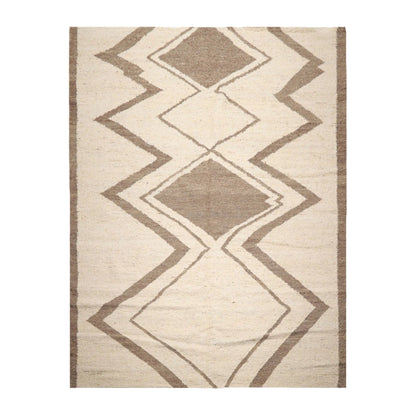 LoomBloom Multi Size Beige Hand Woven Contemporary Geometric Flatweave Wool Oriental Area Rug