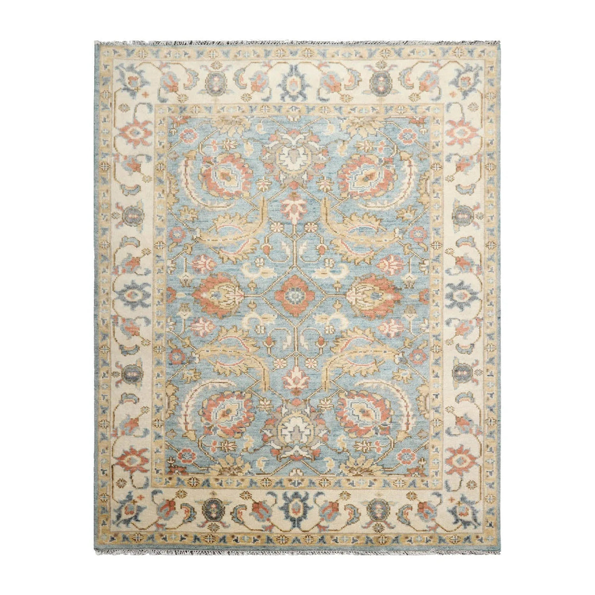 LoomBloom Multi Size Blue Hand Woven Transitional Wool Oriental Area Rug