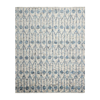 LoomBloom 8x10 White, Gray Hand Knotted Oushak 100% Wool Modern & Contemporary Oriental Area Rug Off