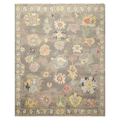 LoomBloom Multi Sizes Taupe Hand Knotted Transitional  Arts & Crafts Oushak Wool Oriental Area Rug