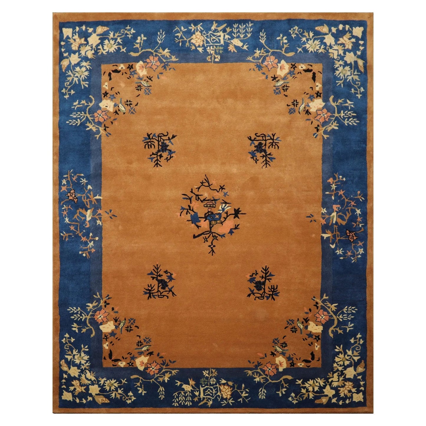 LoomBloom Multi Sizes Camel Hand Tufted  Chinese Art Deco New Zealand Wool Oriental Area Rug