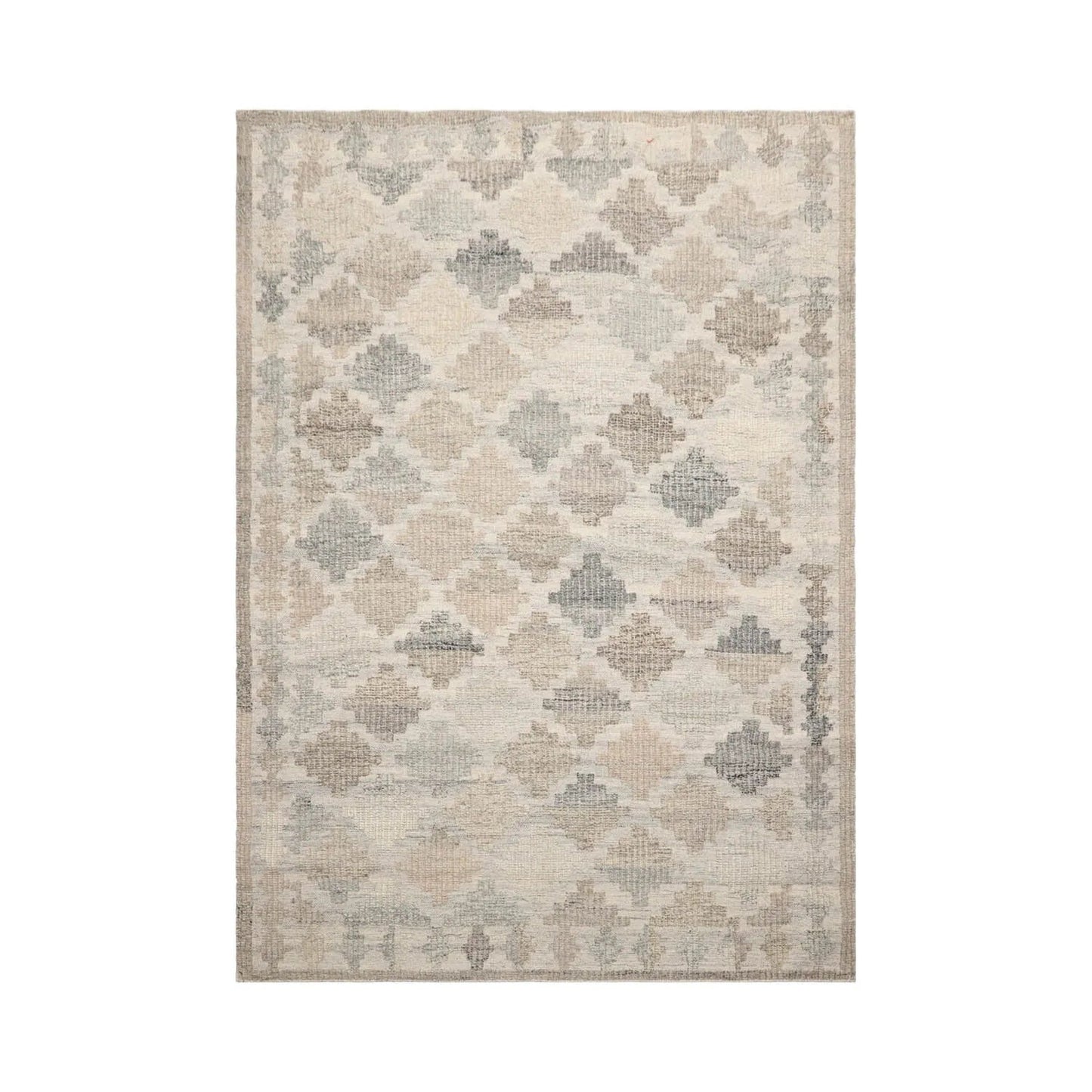 LoomBloom 5x8 Beige Authentic Southwestern Moroccan Wool Oriental Area Rug