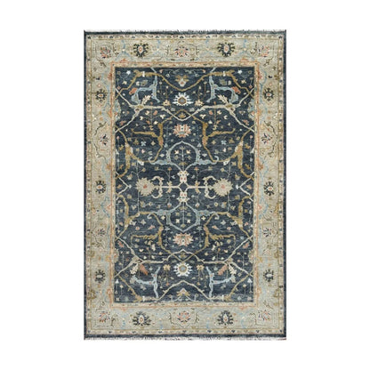 Multi Size Blue Hand Knotted Traditional Oushak Wool Oriental Area Rug