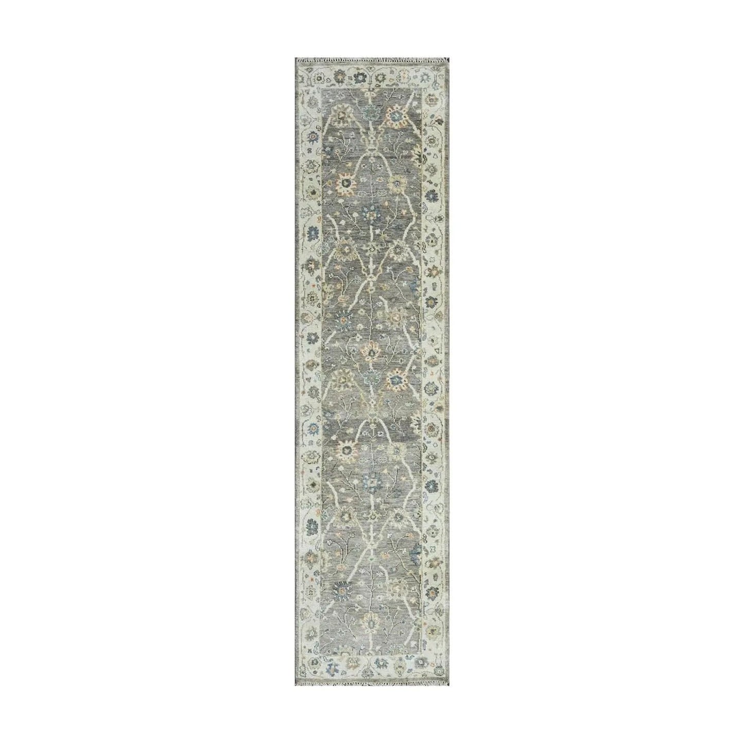 Multi Size Gray Hand Knotted Traditional Oushak Wool Oriental Area Rug