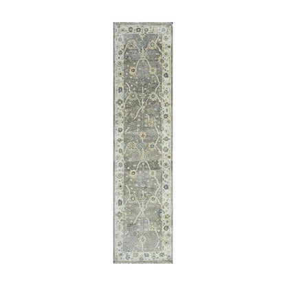 Multi Size Gray Hand Knotted Traditional Oushak Wool Oriental Area Rug