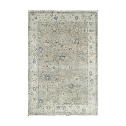 Multi Size Gray Hand Knotted Traditional Oushak Wool Oriental Area Rug