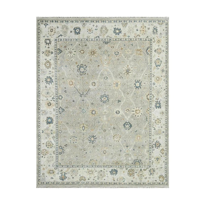 Multi Size Gray Hand Knotted Traditional Oushak Wool Oriental Area Rug