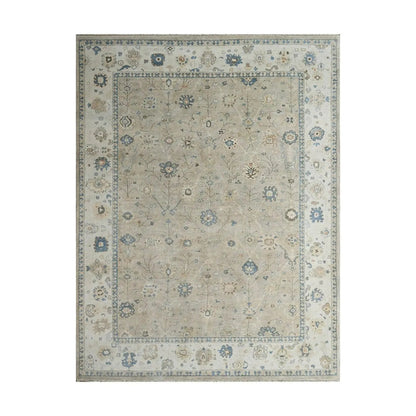 Multi Size Gray Hand Knotted Traditional Oushak Wool Oriental Area Rug