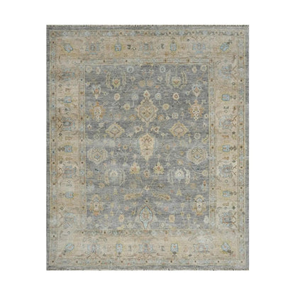Multi Size Blue Hand Knotted Traditional Oushak Wool Oriental Area Rug