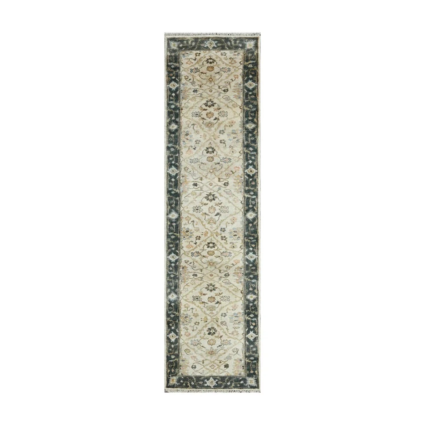 Multi Size Beige Turkish Oushak Wool Hand Knotted Traditional Elegance Oriental Rug
