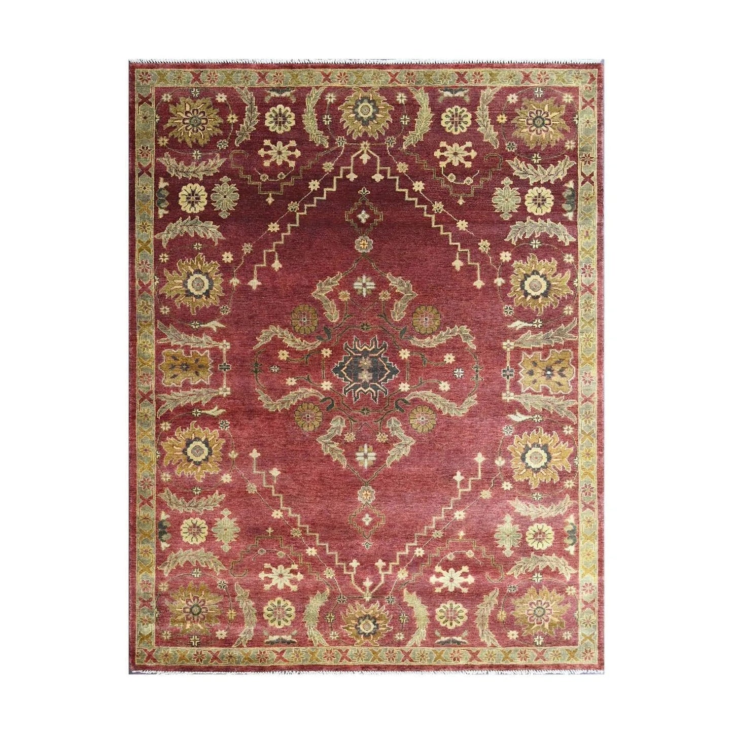 LoomBloom 8' 8'' x11' 7'' Raspberrry Hand Knotted Traditional Oushak Wool Oriental Area Rug