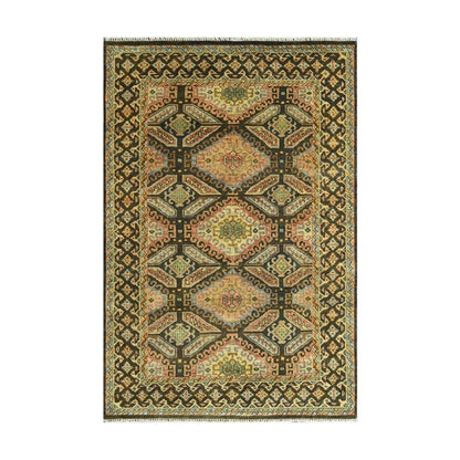 LoomBloom 5' 6'' x8' 8'' Gold Hand Knotted Transitional Oushak Wool Oriental Area Rug