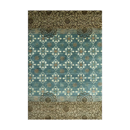 LoomBloom 3' 10'' x5' 11'' Teal Hand Knotted Transitional Oushak Wool Oriental Area Rug