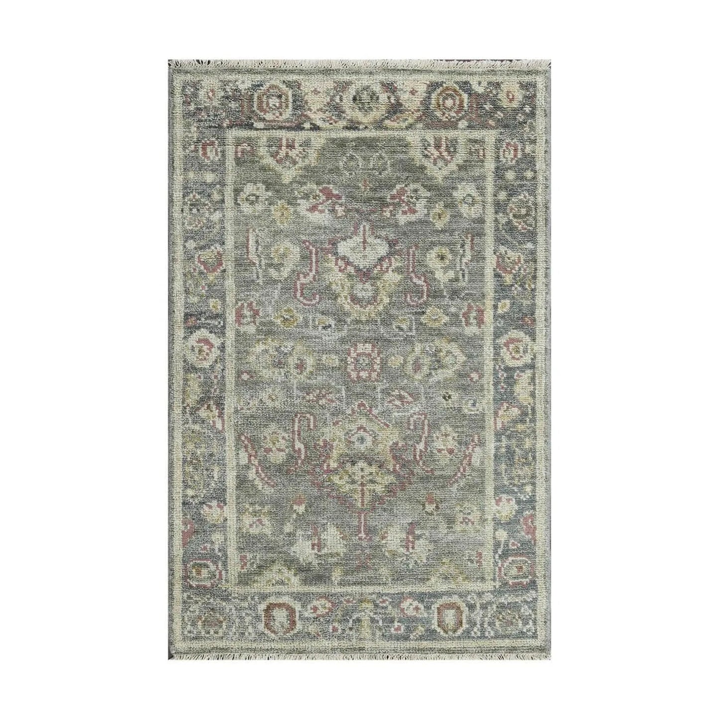 Multi Size Moss Hand Knotted Traditional Oushak Wool Oriental Area Rug