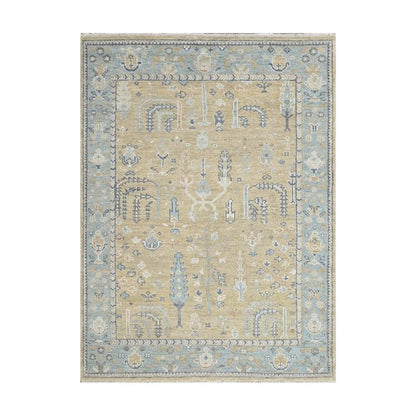 Multi Sizes Warm Beige Hand Knotted Traditional Oushak Wool Oriental Area Rug