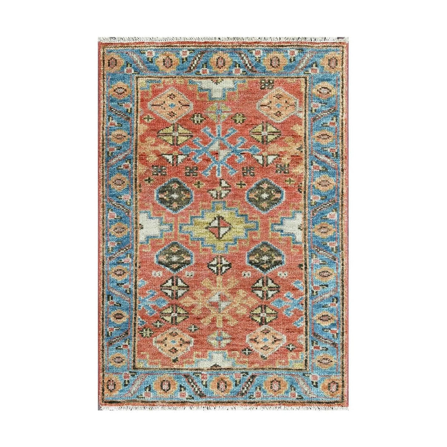 Multi Sizes Coral Hand Knotted Arts & Crafts/Mission Oushak Wool Oriental Area Rug