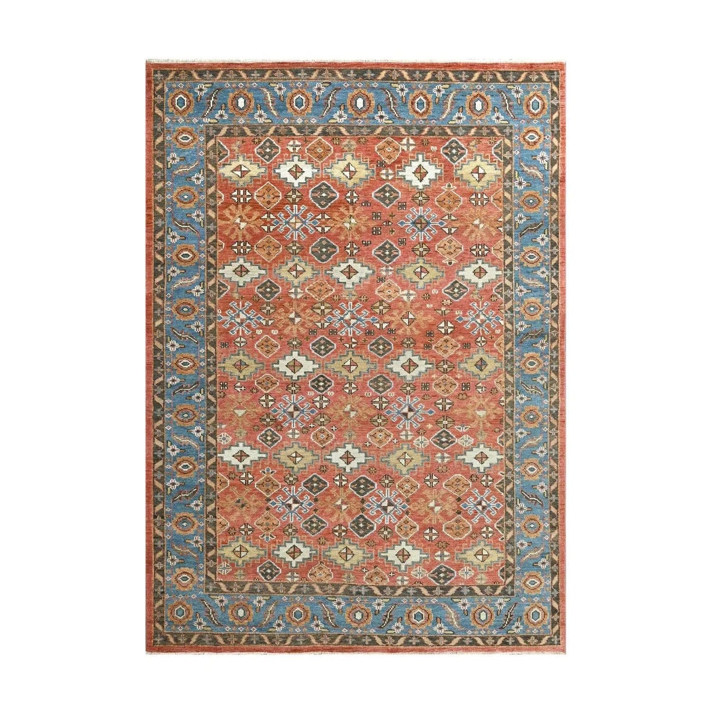 Multi Sizes Coral Hand Knotted Arts & Crafts/Mission Oushak Wool Oriental Area Rug