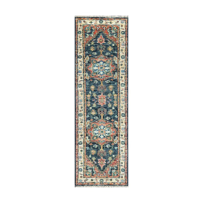 Multi Size Navy Hand Knotted Traditional Oushak Wool Oriental Area Rug