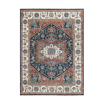 Multi Size Navy Hand Knotted Traditional Oushak Wool Oriental Area Rug