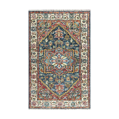 Multi Size Navy Hand Knotted Traditional Oushak Wool Oriental Area Rug