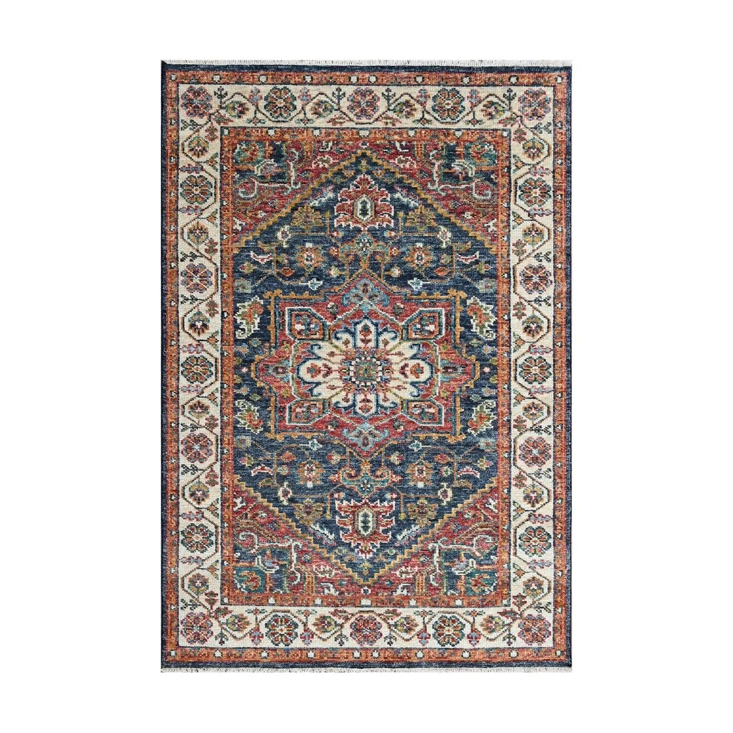 Multi Size Navy Hand Knotted Traditional Oushak Wool Oriental Area Rug