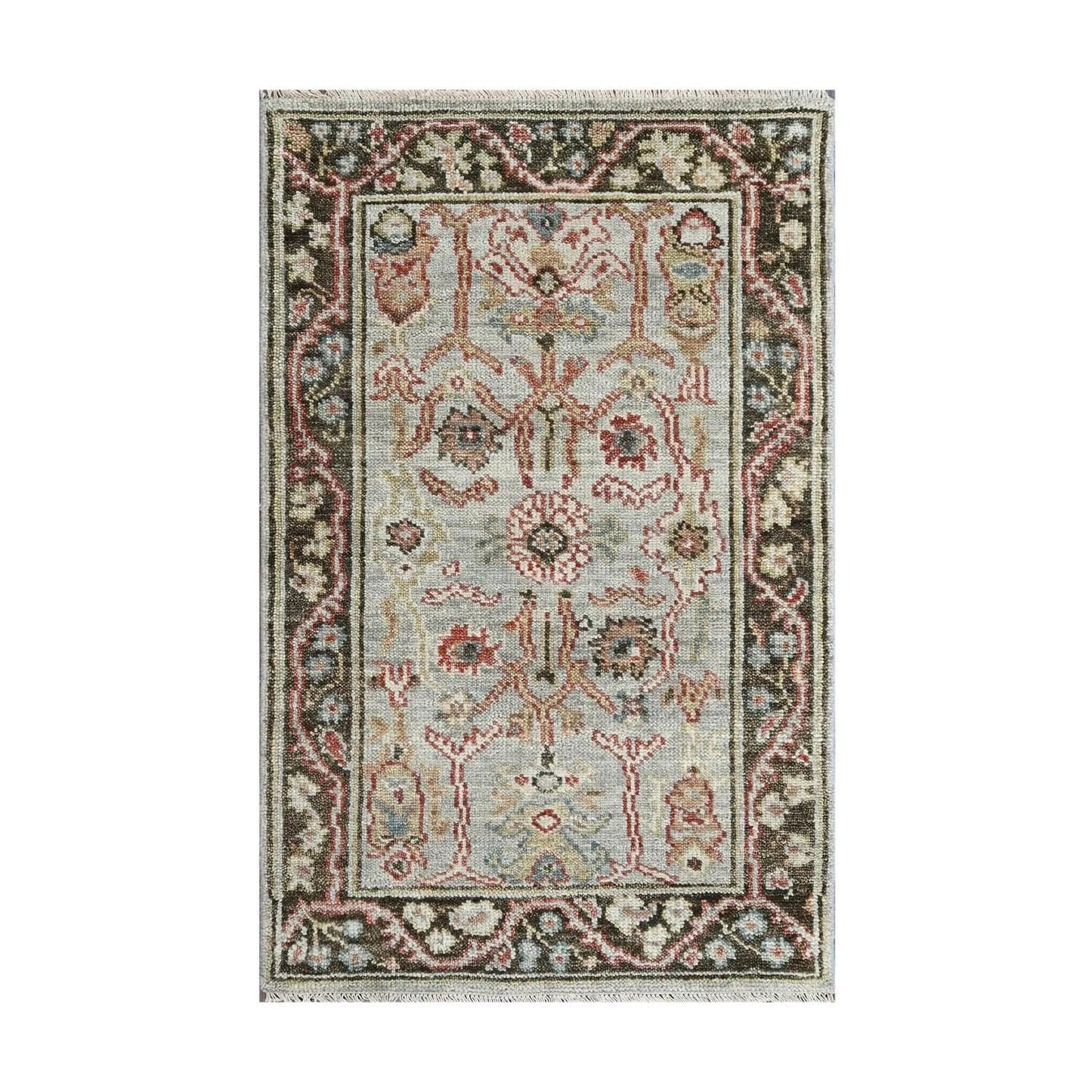 Multi Size Moss Hand Knotted Traditional Oushak Wool Oriental Area Rug