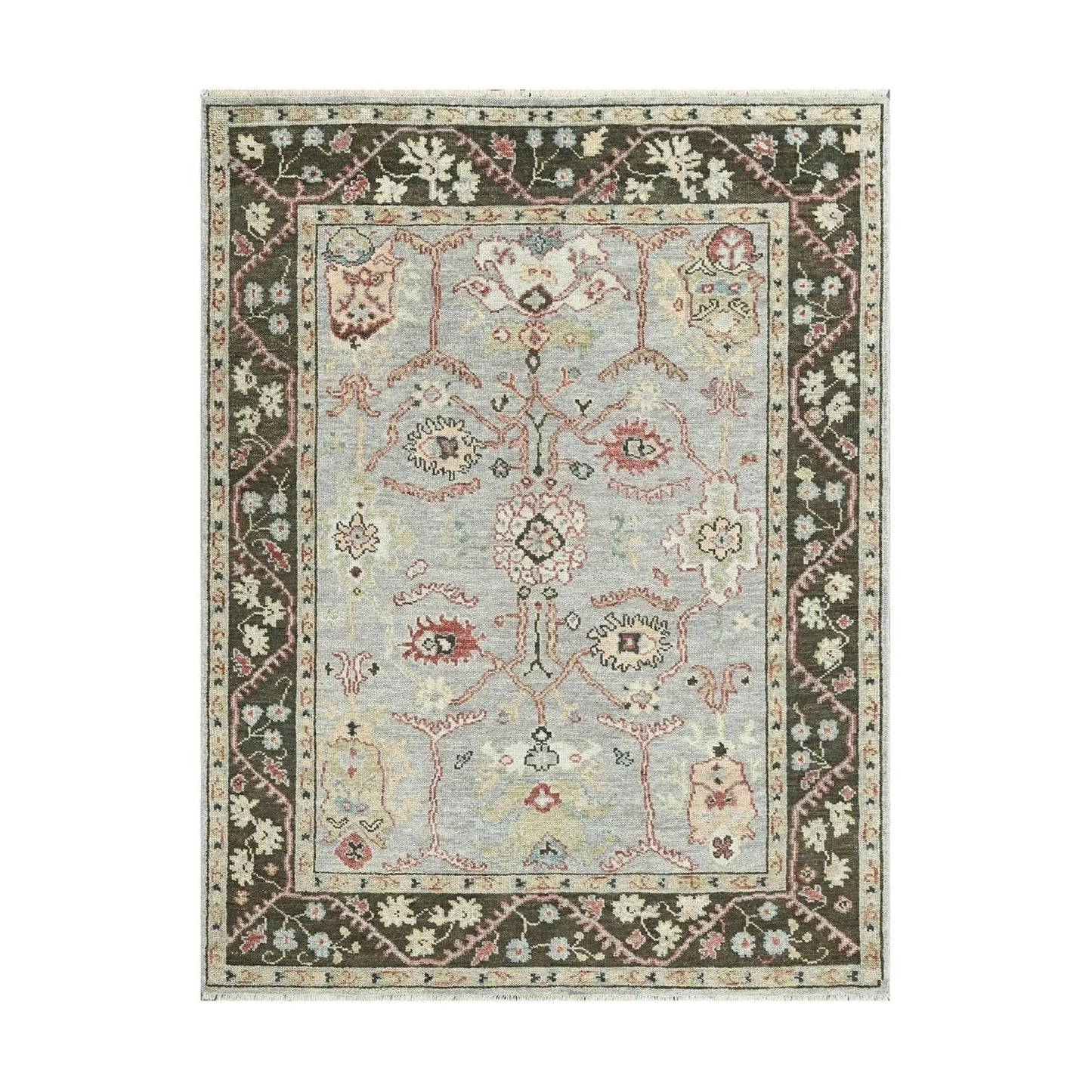 Multi Size Moss Hand Knotted Traditional Oushak Wool Oriental Area Rug