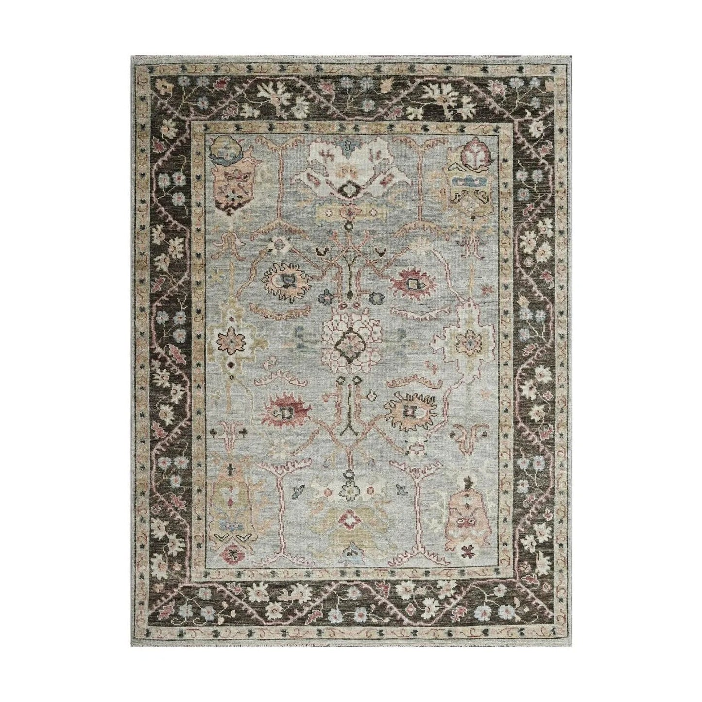 Multi Size Moss Hand Knotted Traditional Oushak Wool Oriental Area Rug