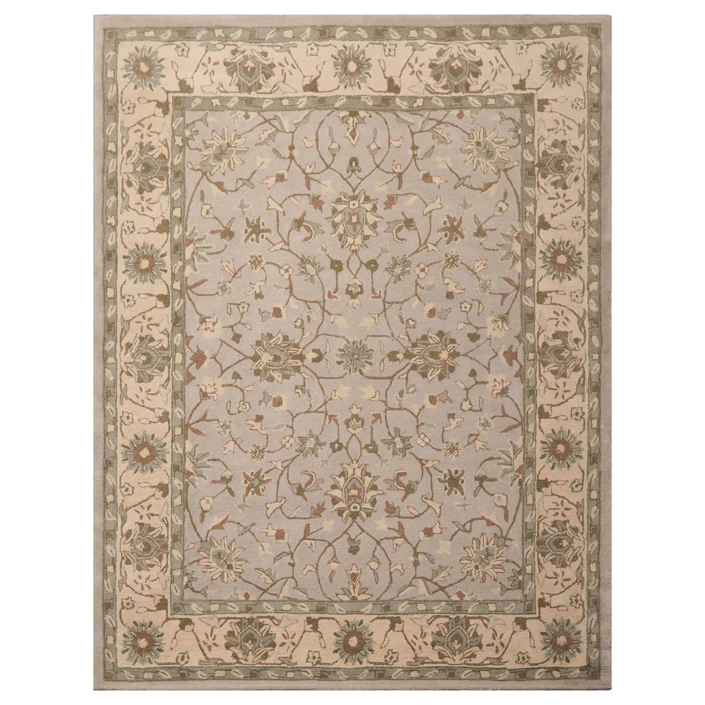 LoomBloom Multi Sizes Taupe Traditional Agra Hand Tufted  Wool Oriental Area Rug