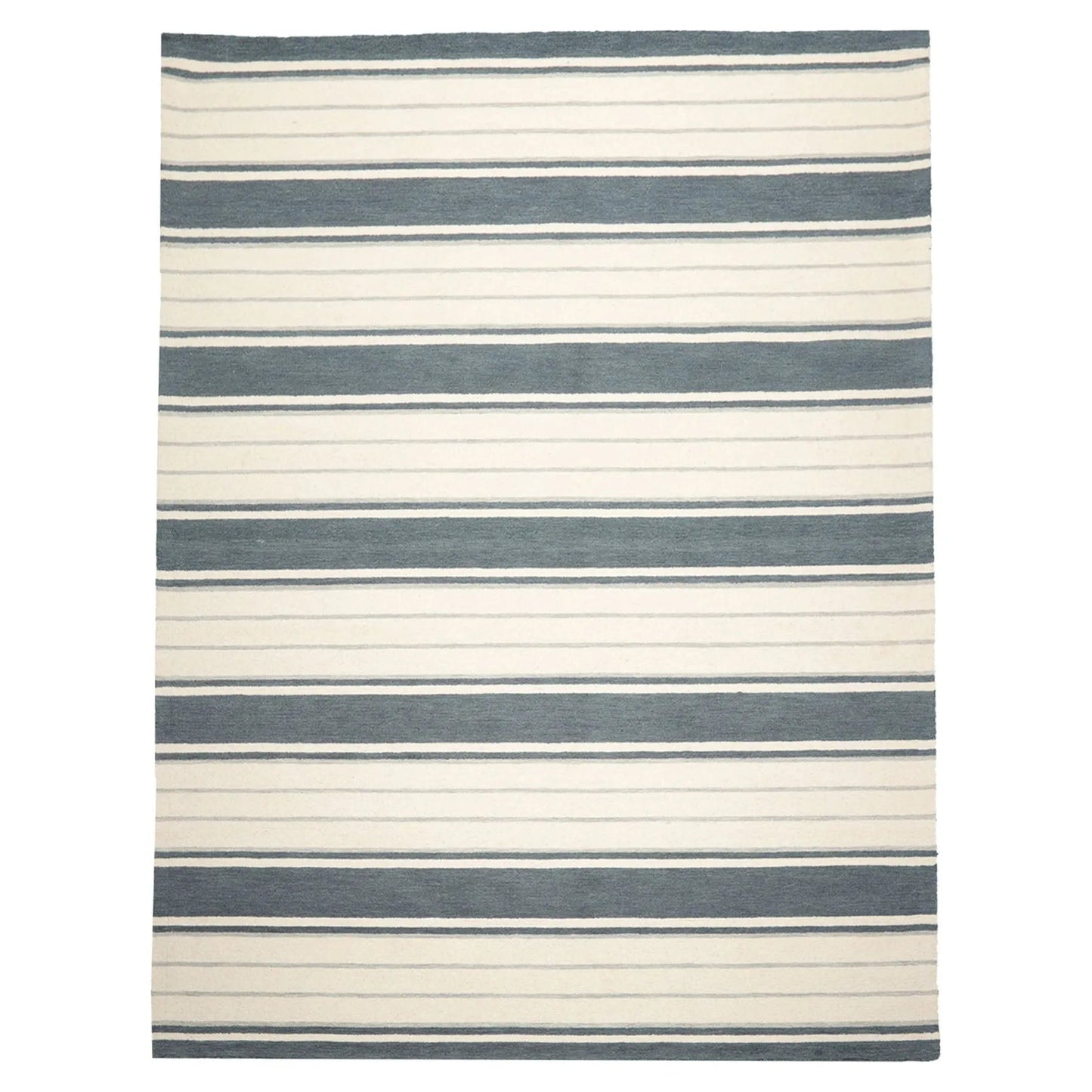 LoomBloom Multi Size Slate Hand Tufted Contemporary Striped Wool Oriental Area Rug