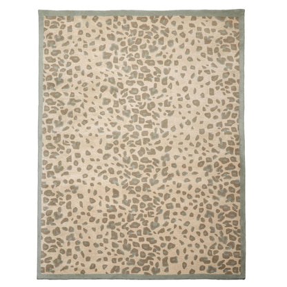 LoomBloom Multi Size Tan Hand Tufted Modern Leopard Print Wool and Bamboo Silk Oriental Area Rug