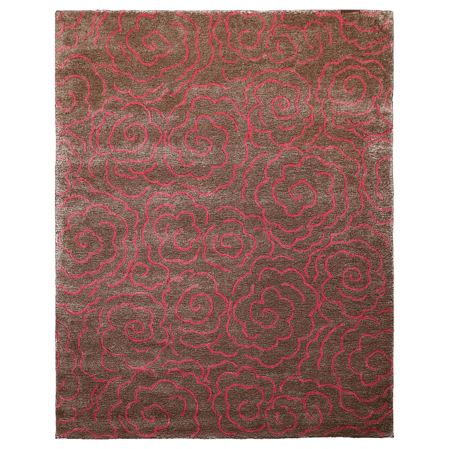 LoomBloom Multi Size Brown Hand Tufted Contemporary Wool and Faux Silk Oriental Area Rug
