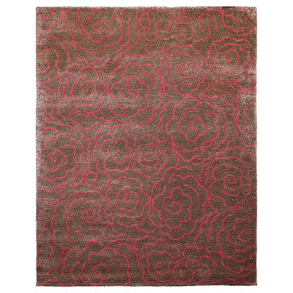 LoomBloom Multi Size Brown Hand Tufted Contemporary Wool and Faux Silk Oriental Area Rug