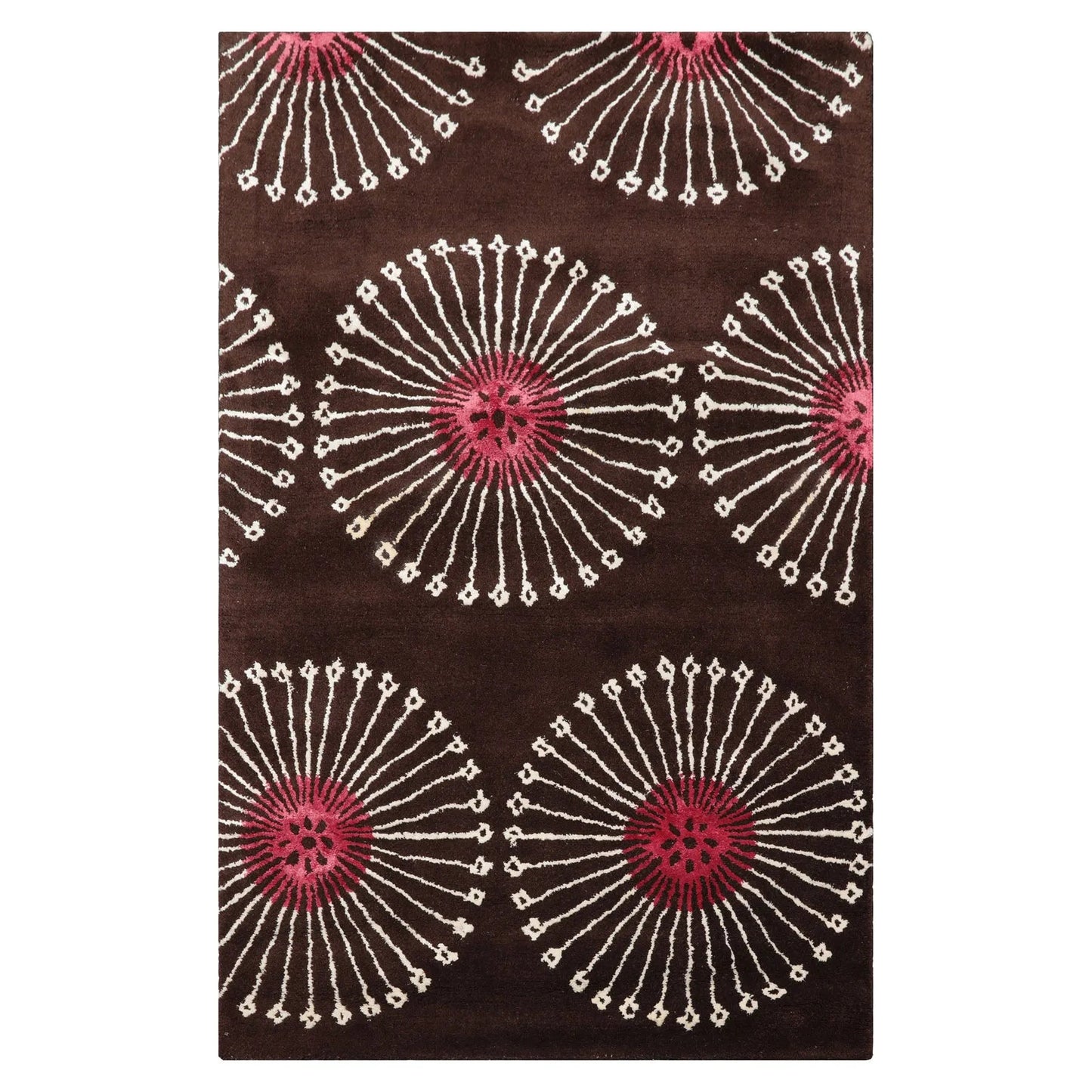 LoomBloom Multi Size Brown Hand Tufted Transitional Floral Wool and Faux Silk Oriental Area Rug