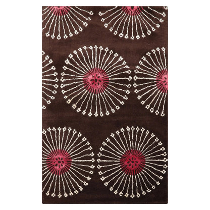 LoomBloom Multi Size Brown Hand Tufted Transitional Floral Wool and Faux Silk Oriental Area Rug