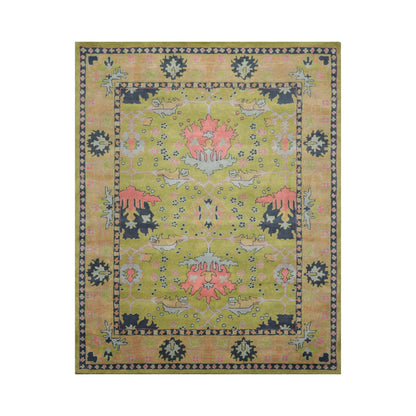 Multi Size Green Hand Tufted Traditional Oushak Turkish 100% Wool Oriental Area Rug