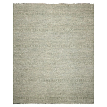 LoomBloom Multi Sizes Sage Hand Knotted Contemporary  Tibetan Geometric Wool & Bamboo Silk  Oriental Area Rug