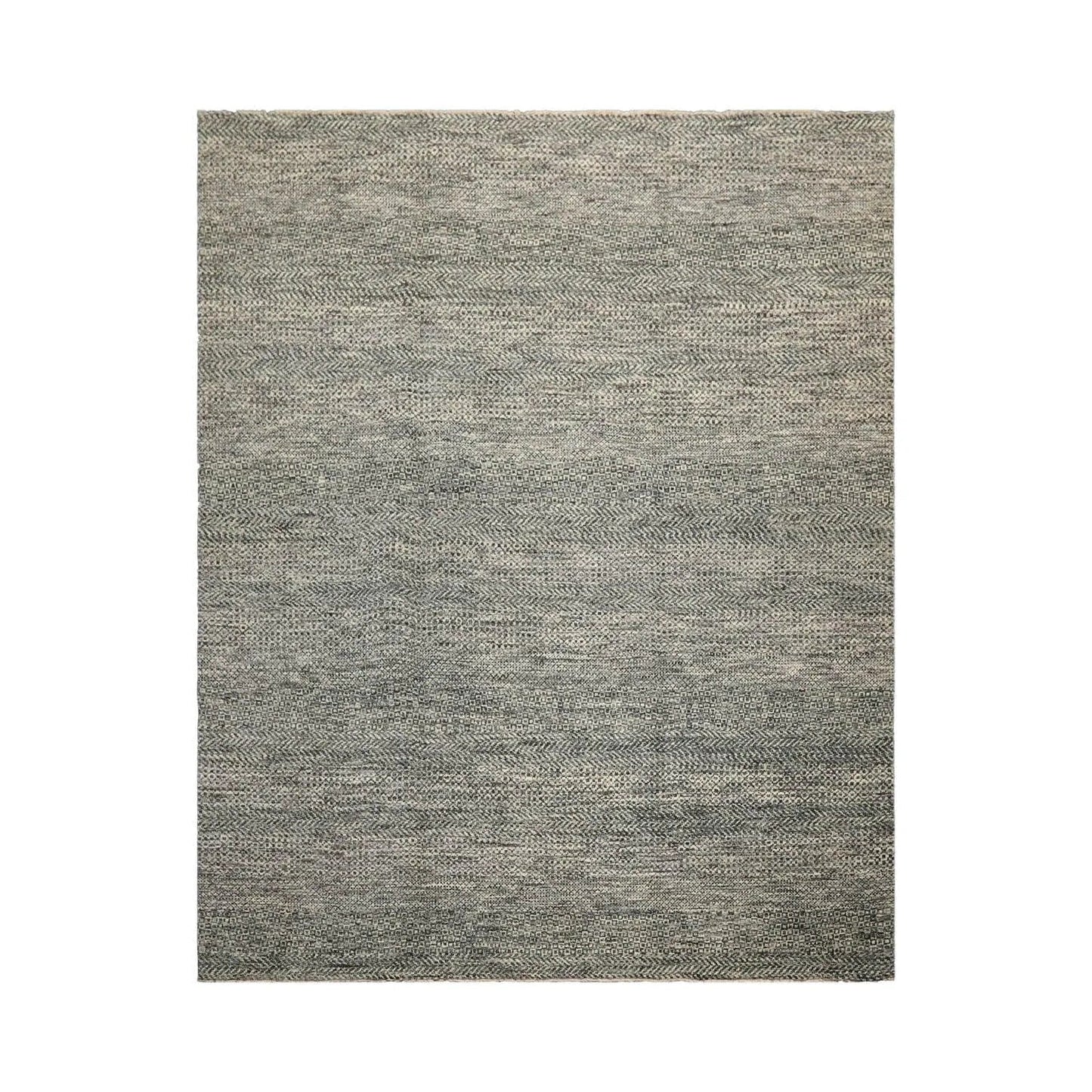 LoomBloom 8'1''x10'2" Ivory Hand Knotted Contemporary Geometric Wool Oriental Area Rug