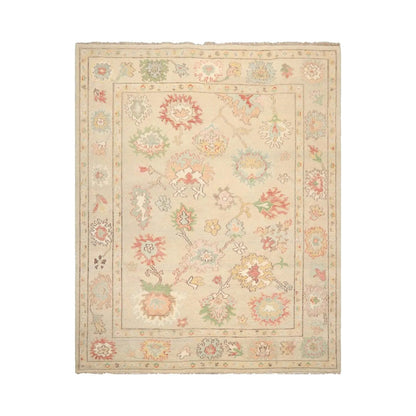 LoomBloom Multi Size Beige Hand Knotted Arts & Crafts/Mission Oushak Wool Oriental Area Rug