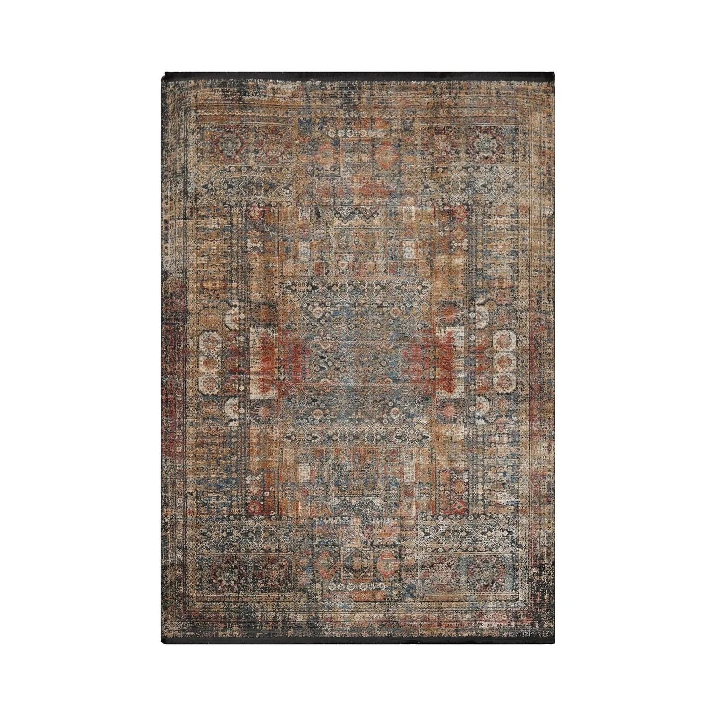5'2"x7'7" Beige Machine Made Transitional Wool and Bamboo Silk Oriental Area Rug