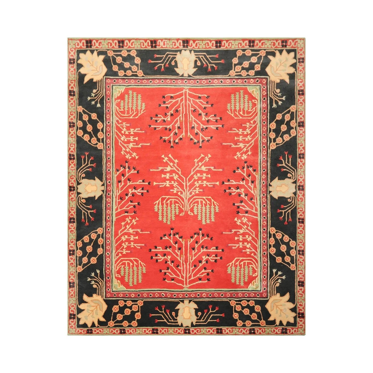 LoomBloom Multi Coral Hand Tufted Transitional Art & Crafts Wool Oriental Area Rug