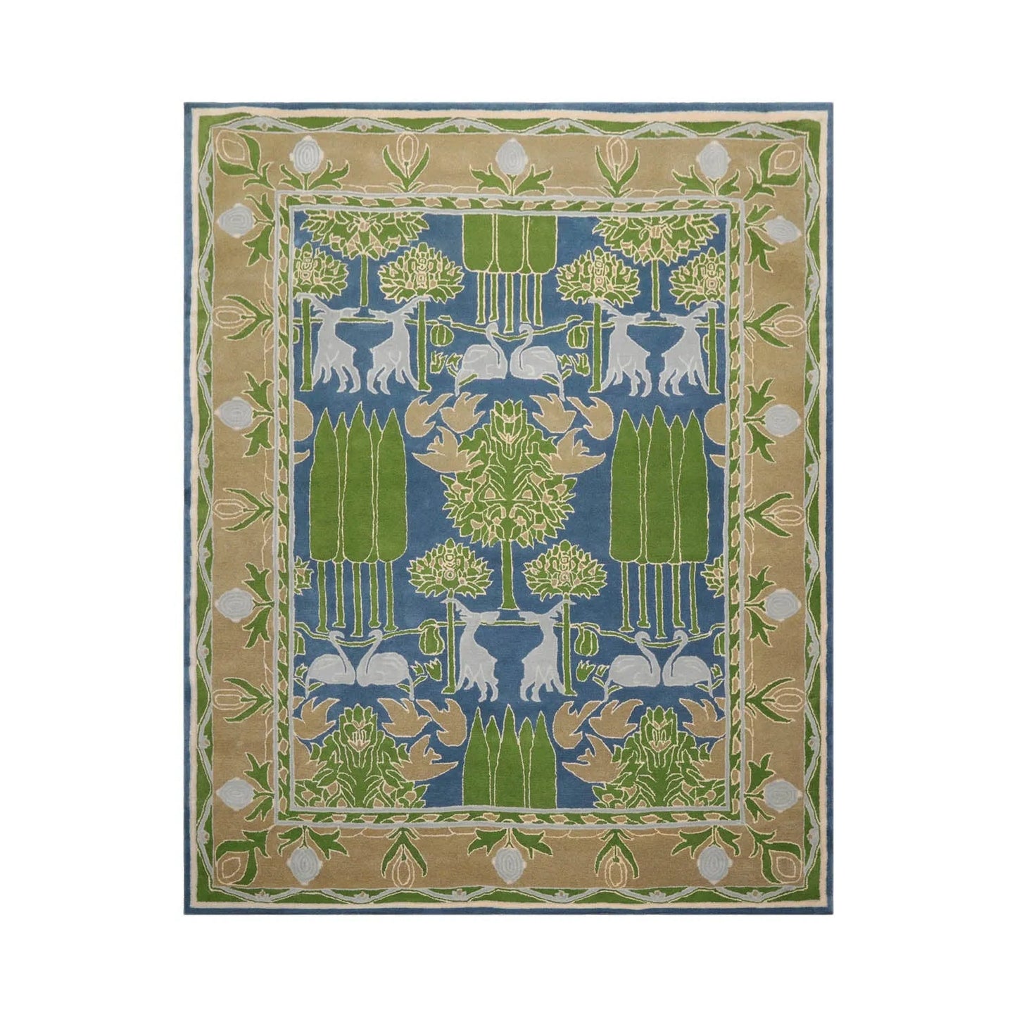 LoomBloom  Blue Hand Tufted Transitional Art & Crafts Wool Oriental Area Rug