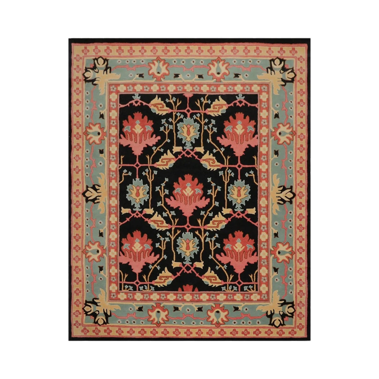 LoomBloom Multi Black Hand Tufted Transitional Art & Crafts Wool Oriental Area Rug