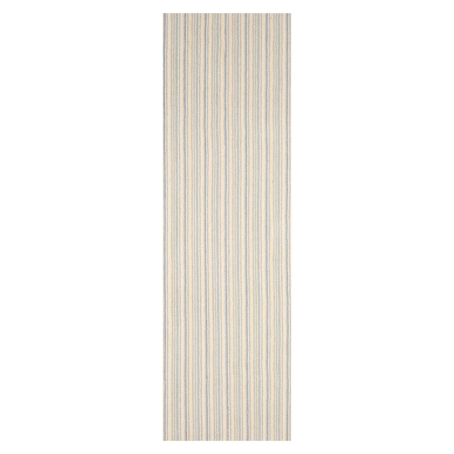 LoomBloom Multi Sizes Ivory Hand Woven Contemporary Striped 100% New Zealand Wool Oriental Area  Rug