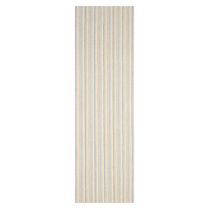 LoomBloom Multi Sizes Ivory Hand Woven Contemporary Striped 100% New Zealand Wool Oriental Area  Rug
