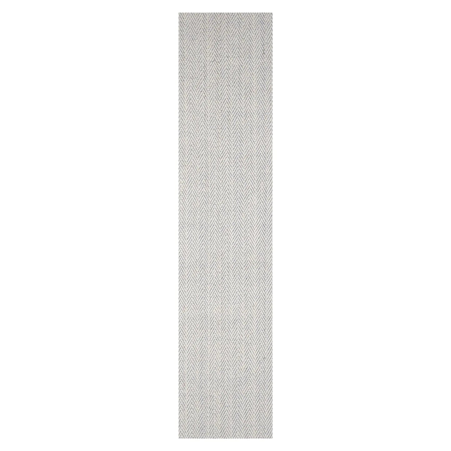 LoomBloom Multi Sizes Ivory Hand Woven Contemporary Flatweave Herringbone New Zealand Wool Oriental Area Rug