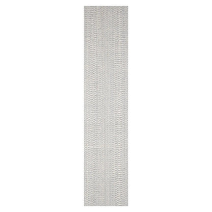 LoomBloom Multi Sizes Ivory Hand Woven Contemporary Flatweave Herringbone New Zealand Wool Oriental Area Rug
